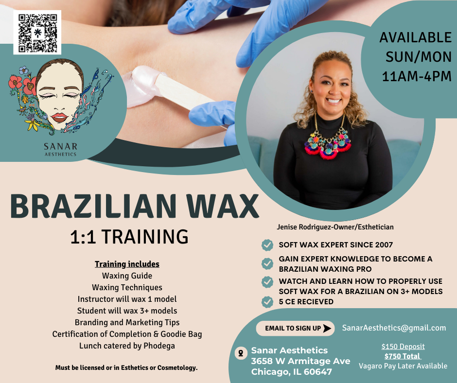 Brazilian Wax Class for Estheticians & Class with CE / CEU hours.