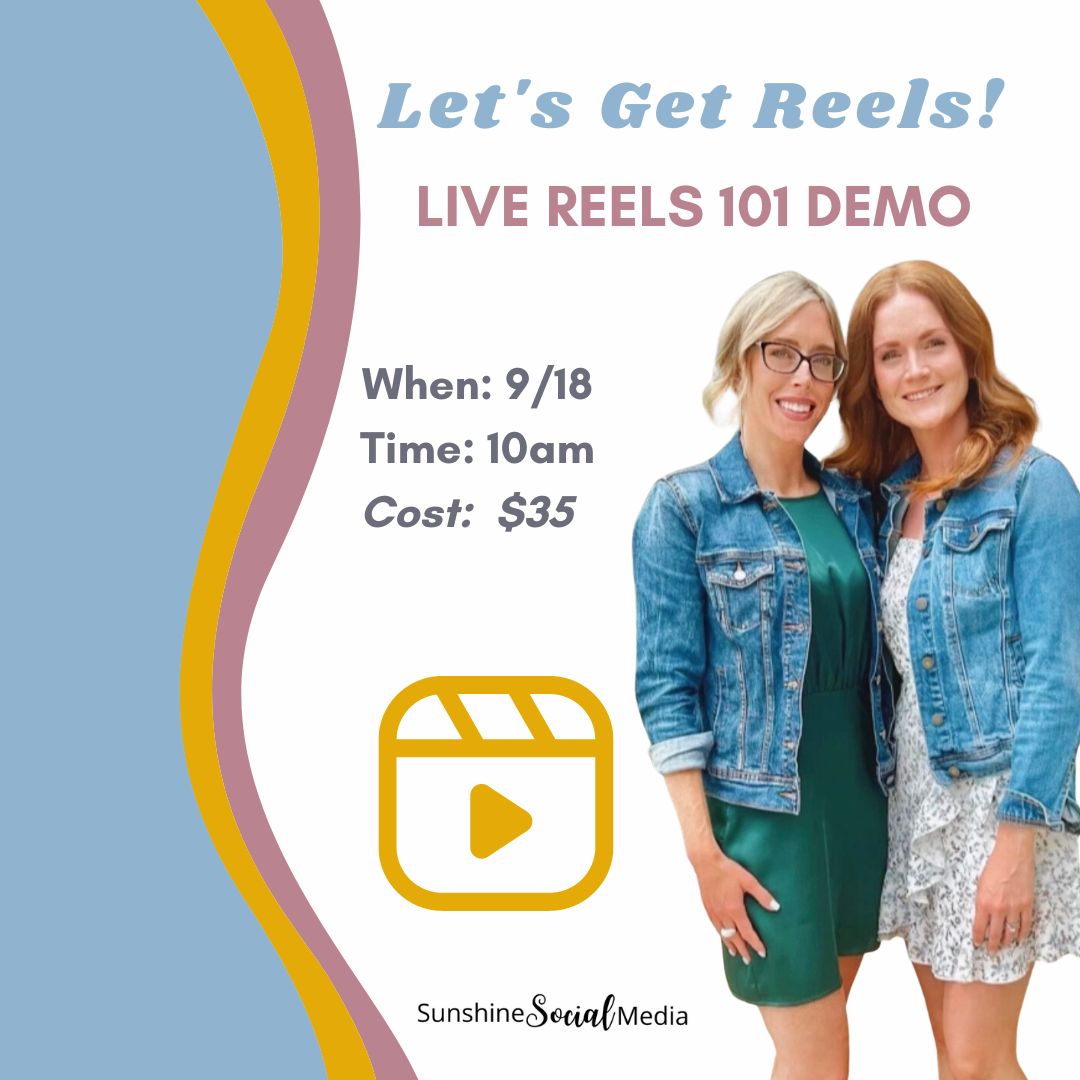 LIve Virtual course on Let's Get Reels Live Reels 101 Demo with Sunshine Social Media for beauty and wellness professionals with CE / CEU hours.